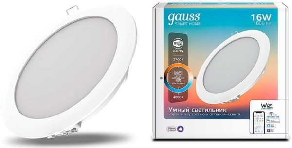 Умный светильник Gauss Smart Home 2040122 белый